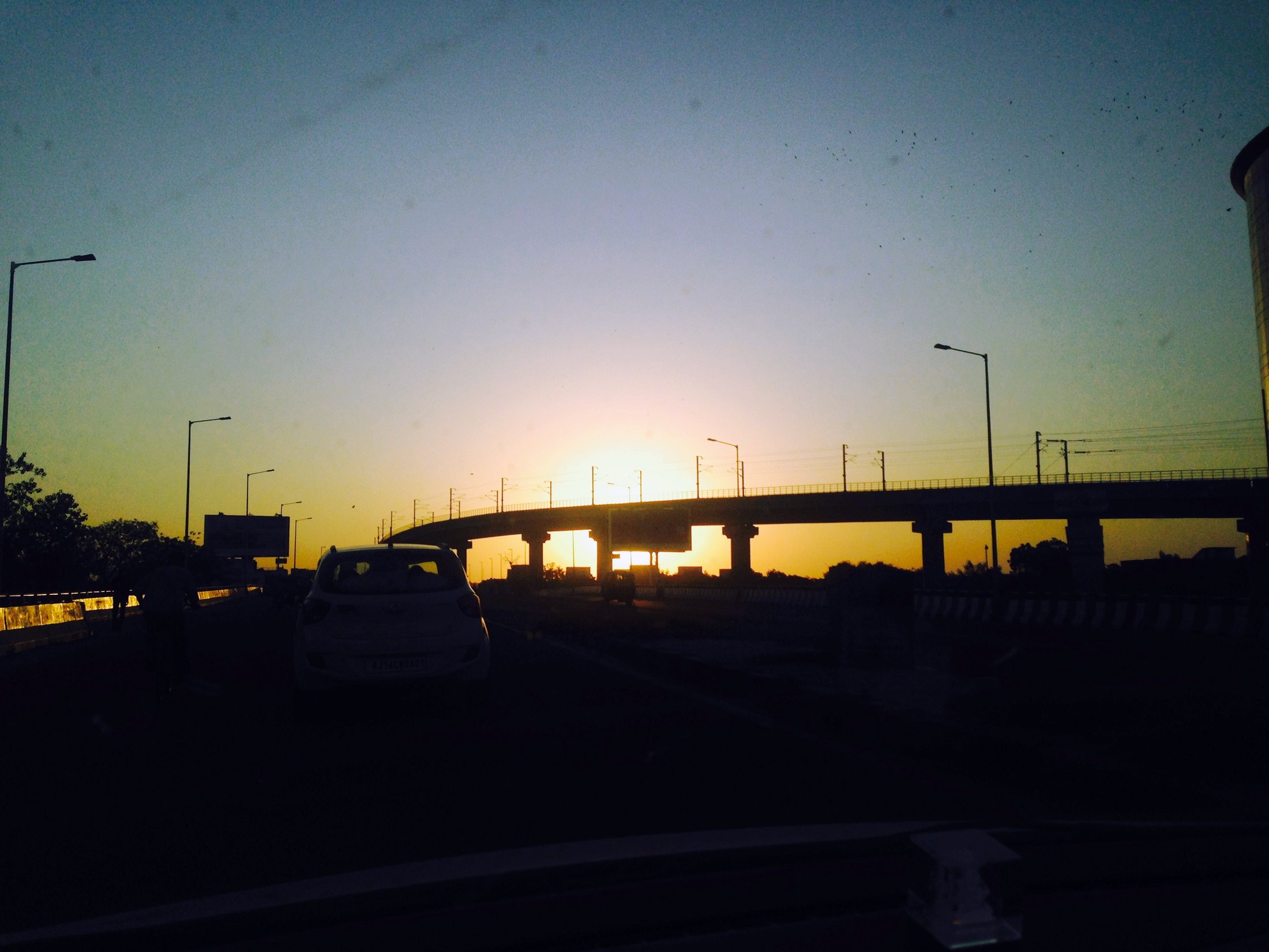 Sundown over the flyover. â€” New Delhi Â· Oct 2014