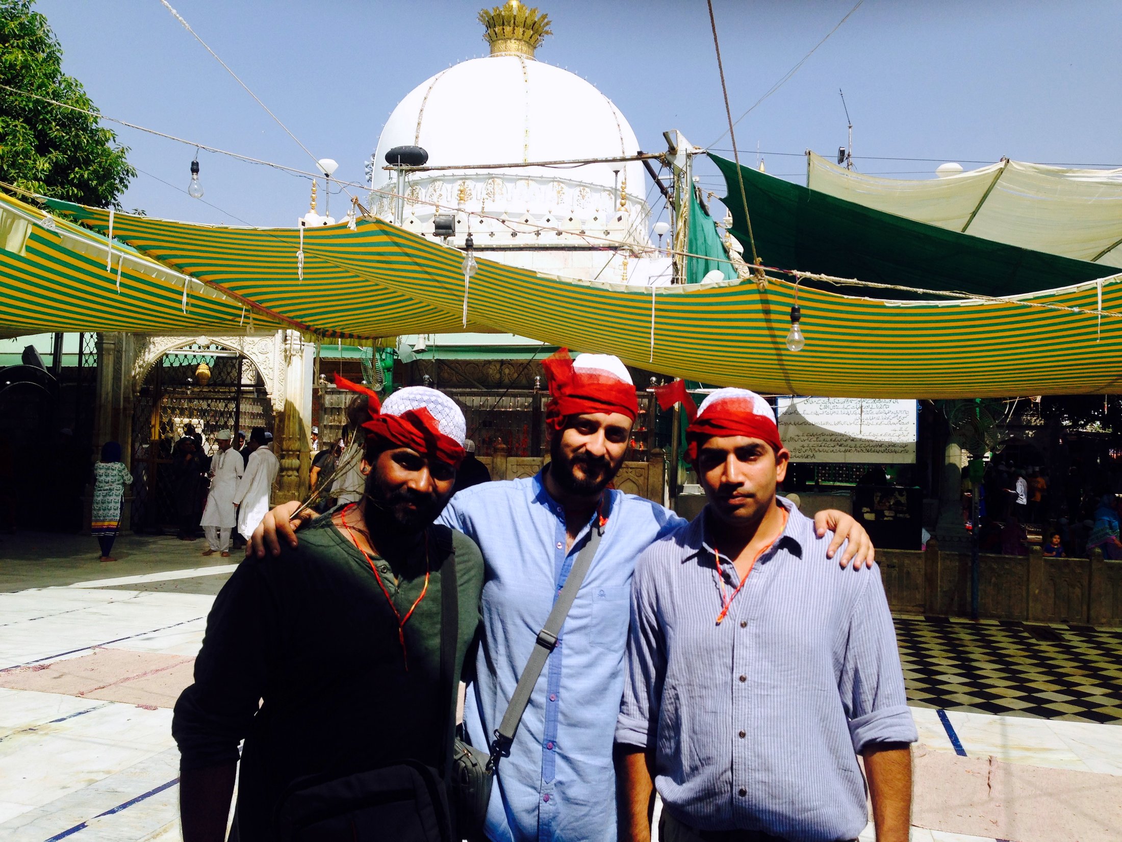 The crew outside the dargah. â€” Ajmer, Rajasthan Â· Oct 2014